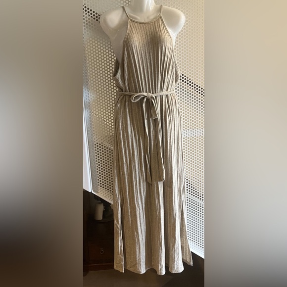 Anthropologie Amadi Knit Halter Midi Dress Size XL in  Oatmeal Cream NWT - Picture 2 of 12